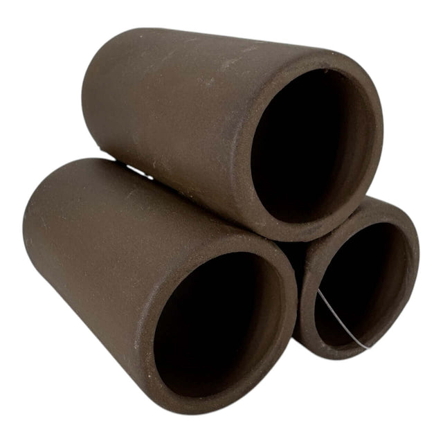 3pc pipes aquarium ornament set in rustic greyish-brown ceramic, perfect for enhancing underwater landscapes.