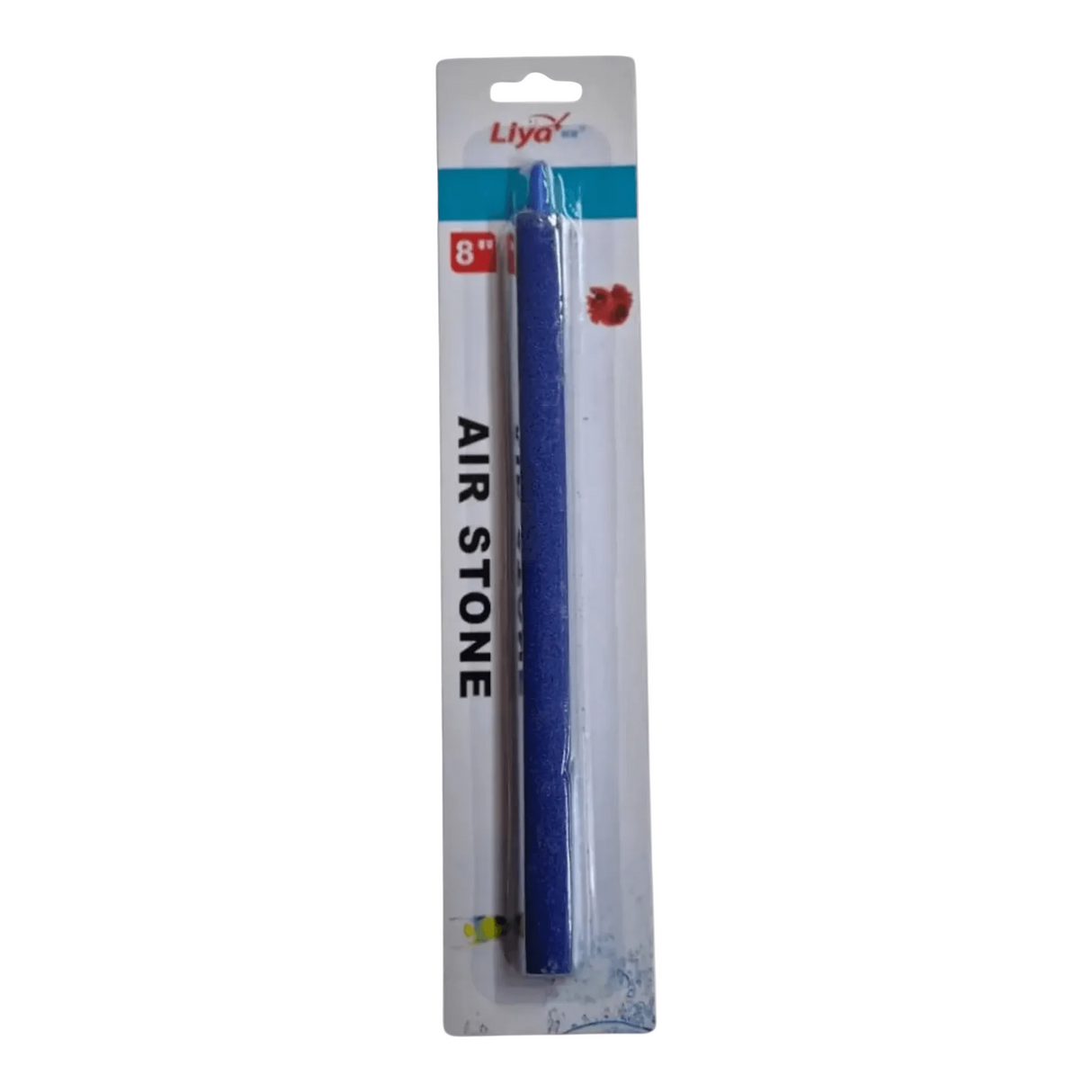 Aquarium Airstone Long 20cm blue airstone for enhancing oxygenation in aquariums with fine bubbles.