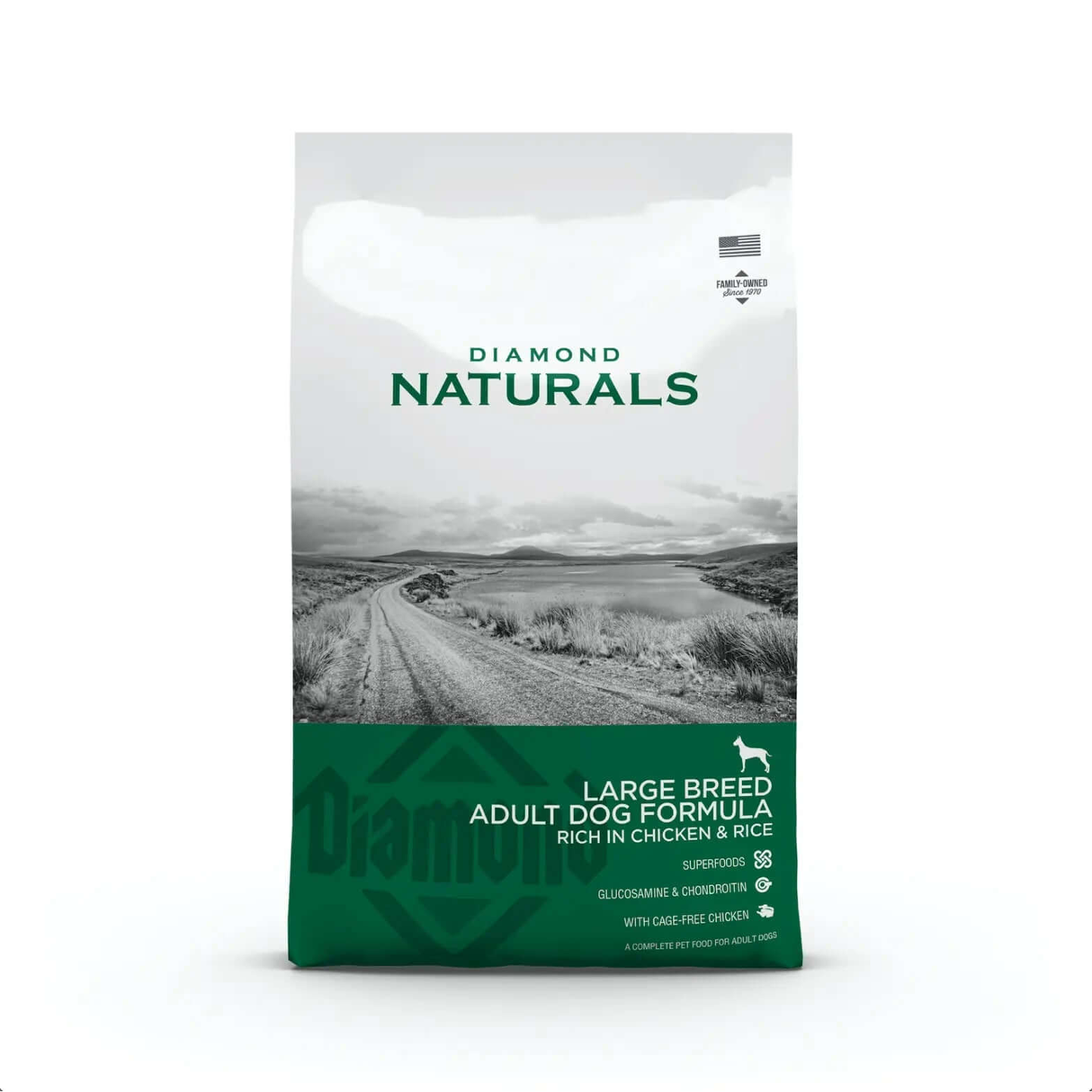 Diamond Naturals Large Breed Adult Dog Formula Rich in Chicken and Rice Dry Dog Food, 30 lb bag.