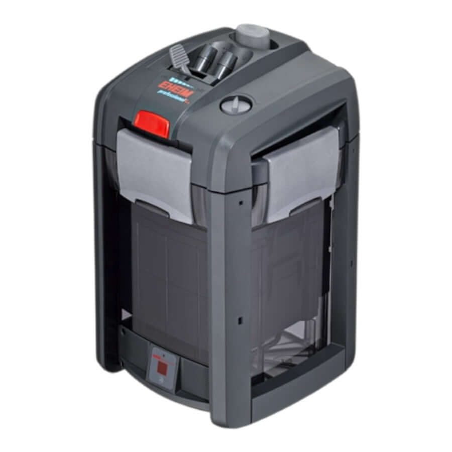EHEIM Professionel 4+ 250T external filter with square canister design for stability and large filter volume.