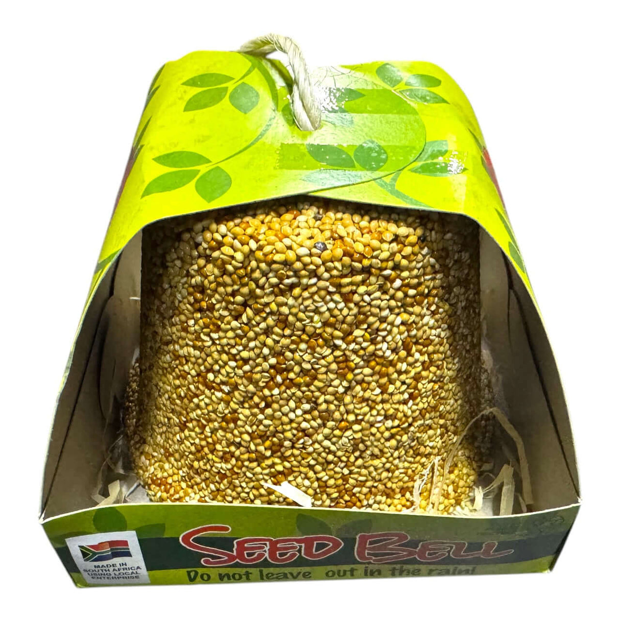 Elaine's Birding Seed Bell made from natural ingredients, perfect for attracting wild birds without perches.