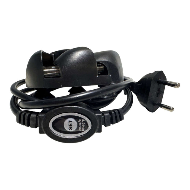 EnjoyRoyal Mini Round Aquarium Heater power cord with adjustable temperature control for small aquariums.