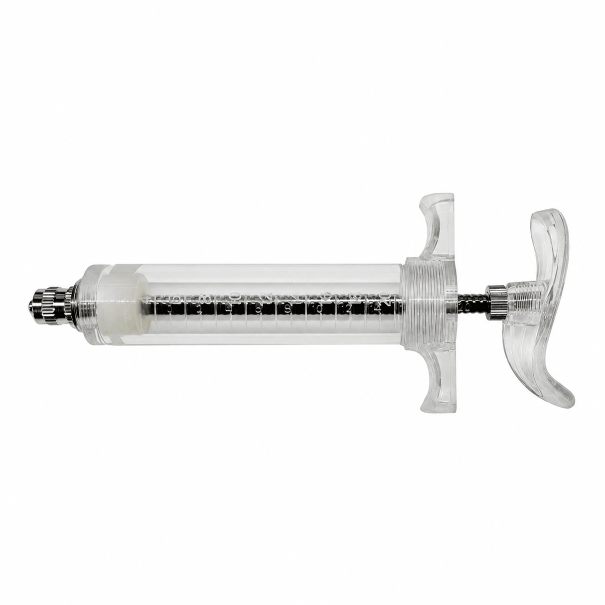 High Quality Plastic Steel Syringe for Aiptasia or Feeding, transparent design with measurement markings.