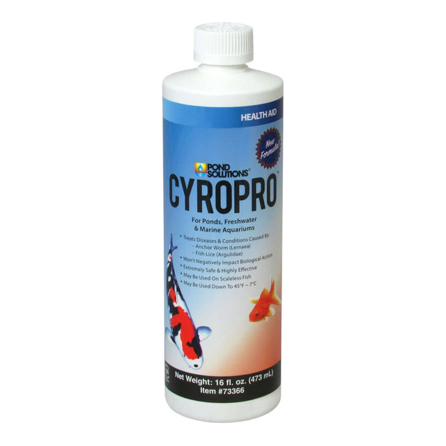 Hikari Cyropro 473ml, effective treatment for anchor worm and fish lice in ponds and aquariums.