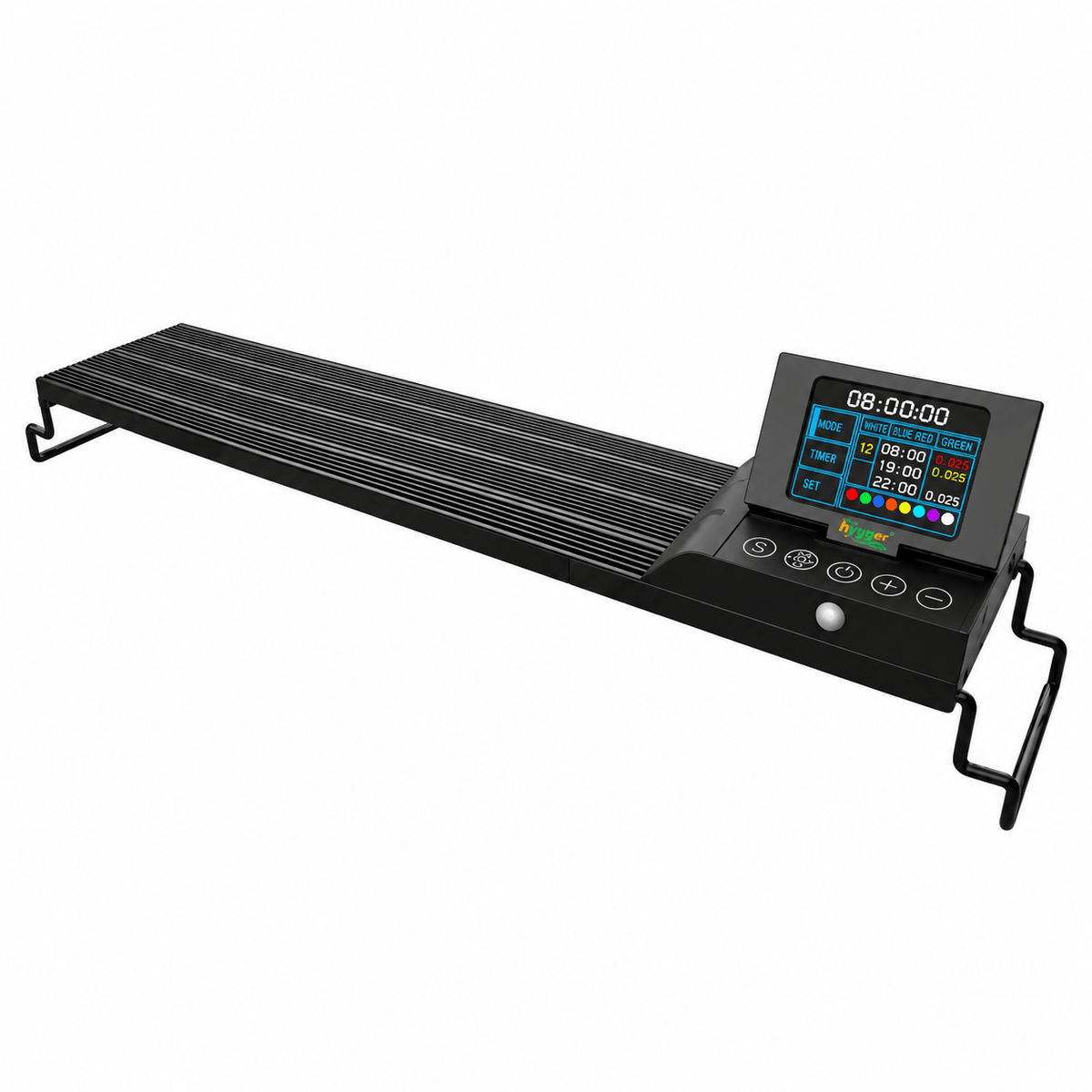 Hygger Aqua Sense Aquarium LED Light equipped with TFT display and adjustable lighting features.