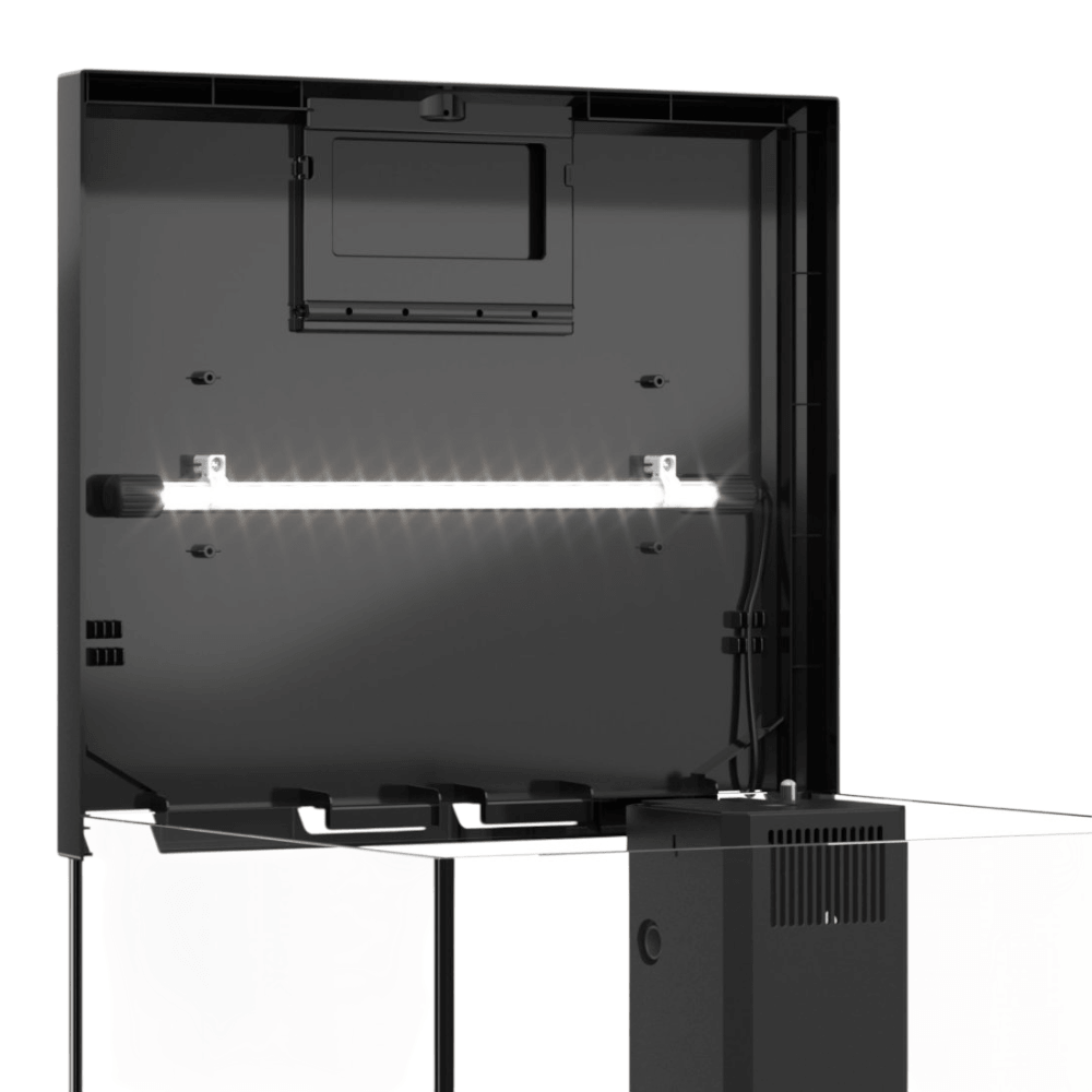 Interior view of the JUWEL Vio Cube 54 Series lighting and technology setup, showcasing its modern design.