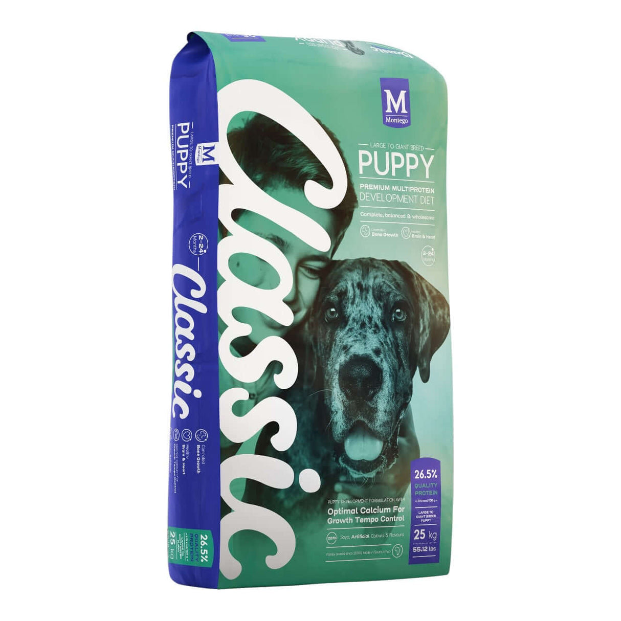 Montego Classic Puppy Large Breed Dog Food 25kg pack for puppies of large breeds.