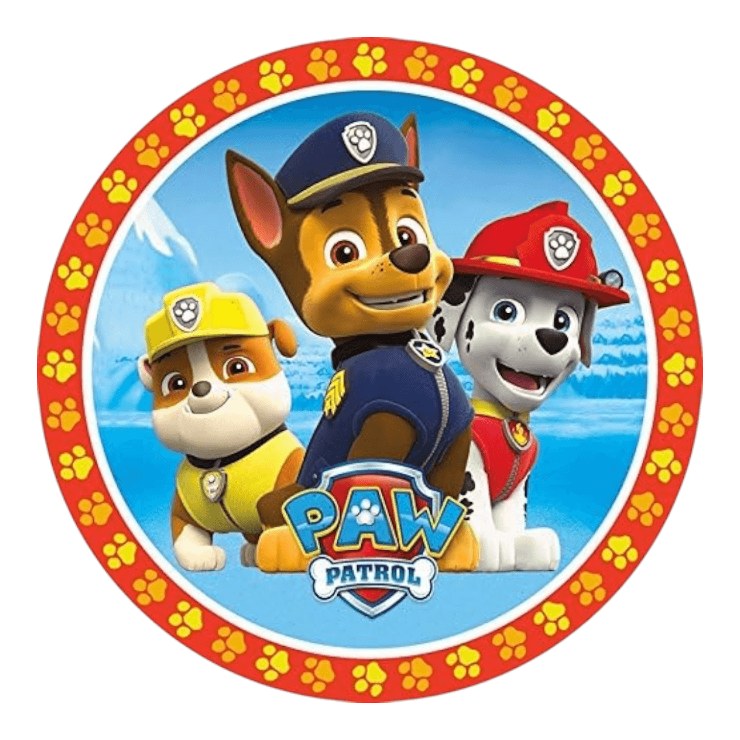 Penn-Plax Paw Patrol Aquarium Ornament Bundle featuring Chase, Marshall, and Rubble in colorful background.