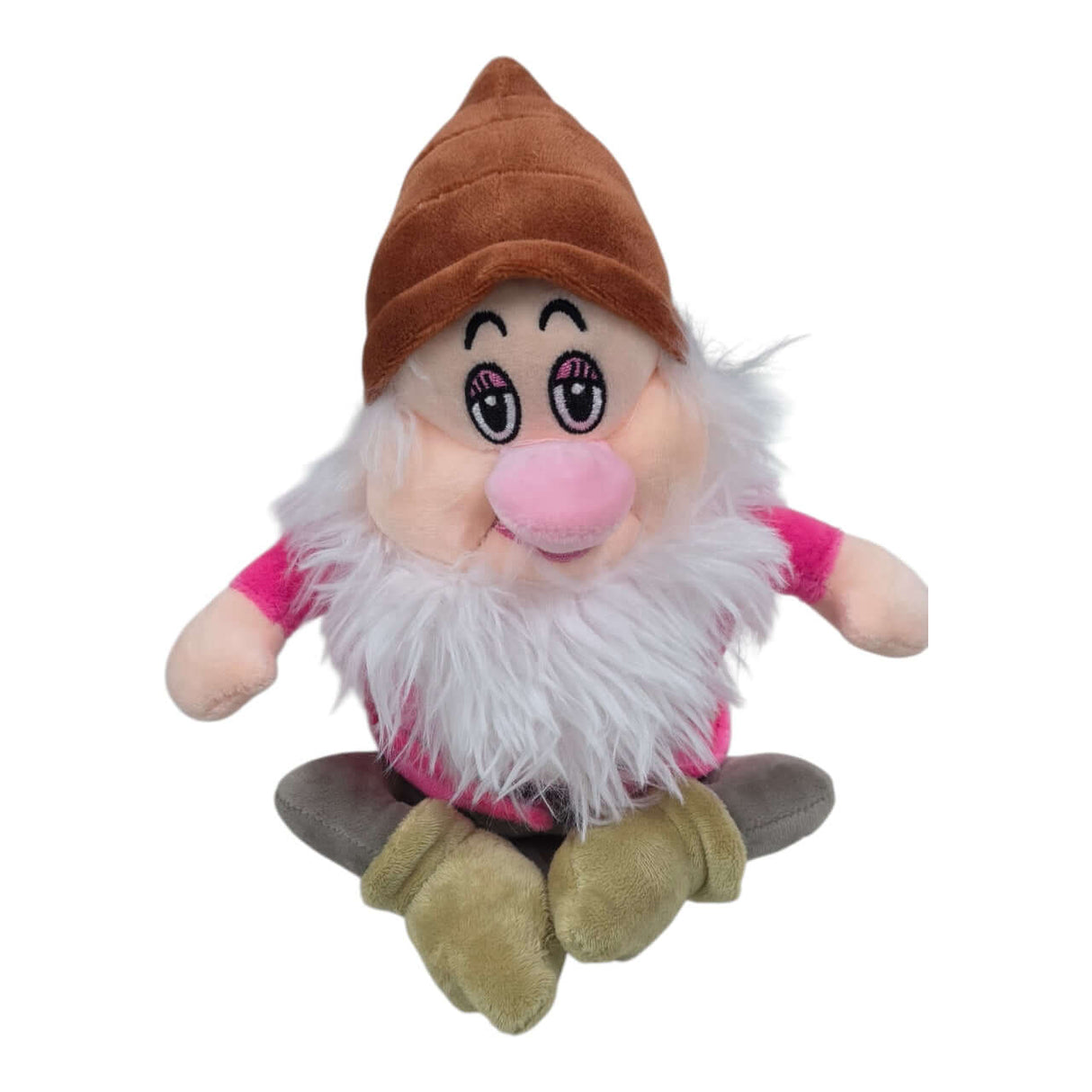 Plushy Charity Toy, a cute plush gnome with pink shirt and brown hat, supports charity with every purchase.