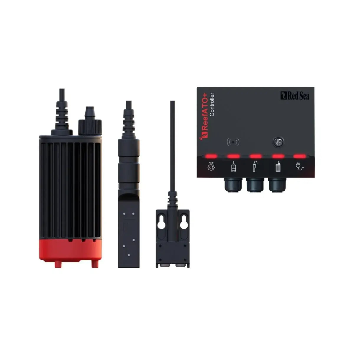 Red Sea Reefer ATO+ controller and sensors for ultimate aquarium water management.