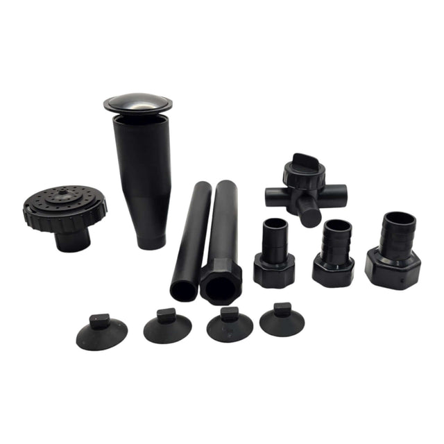 SOBO Fountain LED Submersible Water Pumps accessory kit with various nozzles and connectors for water features.