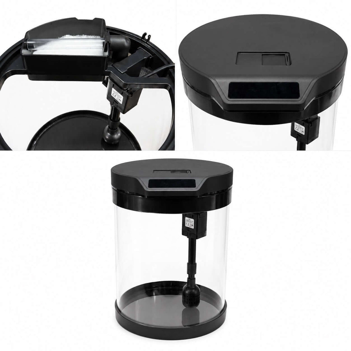 SOBO Q Series Round Shape Aquarium with sleek design and practical filter features for modern aquatic displays.