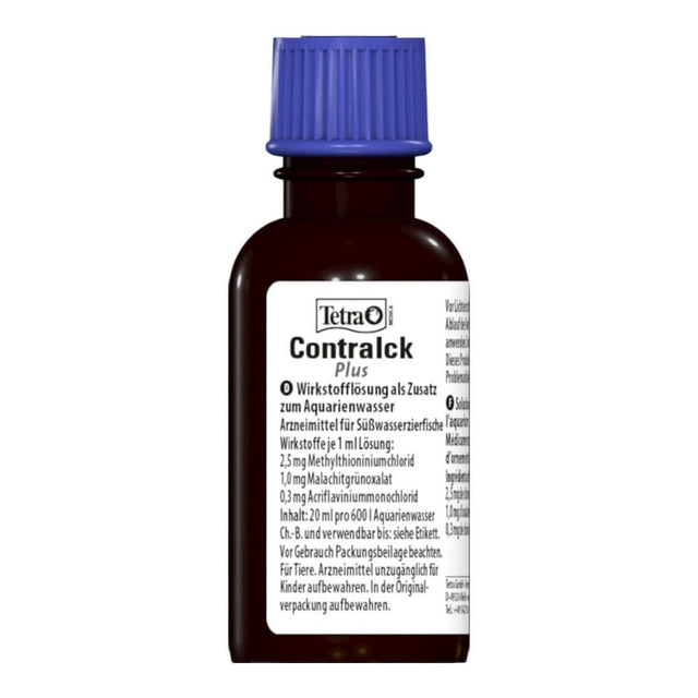 Tetra Medica ContraIck Plus 20ml bottle, treatment for white spot disease in freshwater ornamental fish.
