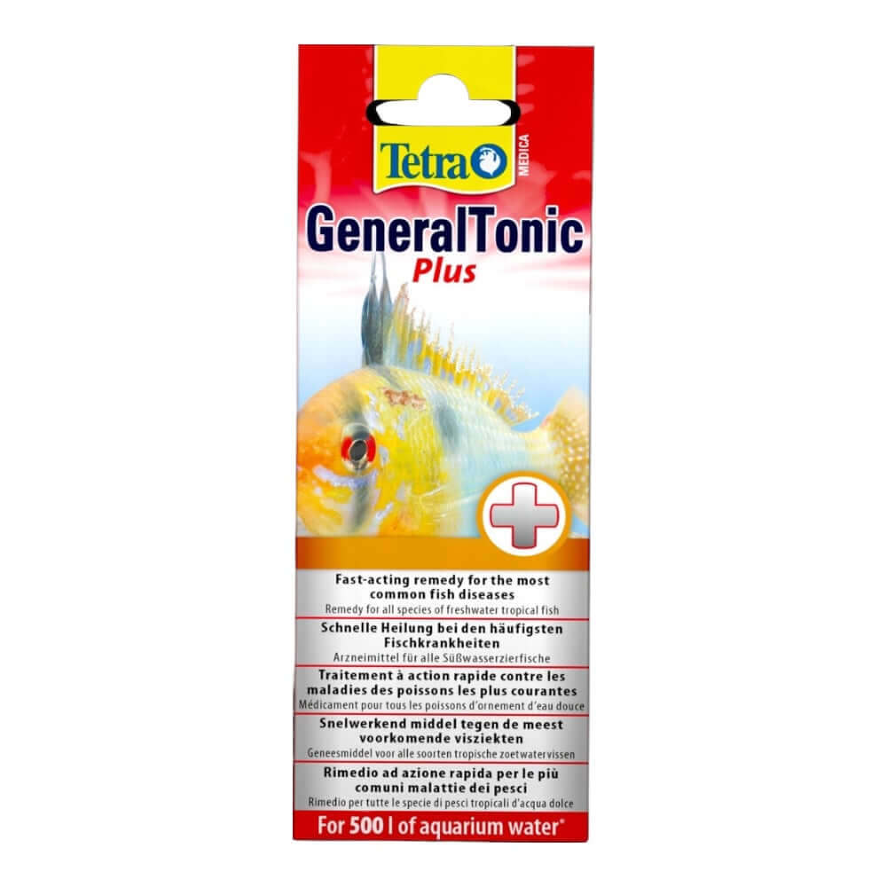 Tetra Medica General Tonic Plus 20ml, multi-purpose remedy for freshwater fish diseases and bacterial infections.