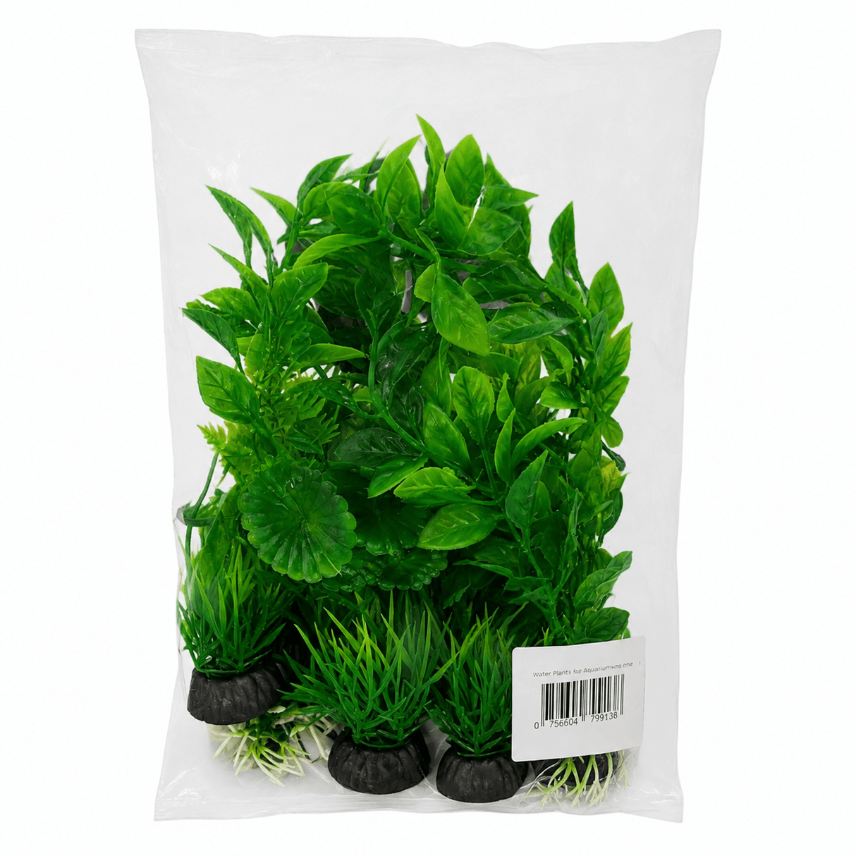 Water Plants for Aquarium Combo B 10PCS in a clear package featuring vibrant plastic aquatic plants.