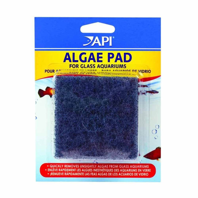 API Algae Scraper Pad for Glass Aquariums, effectively removes algae from aquarium walls and prevents water splashes.