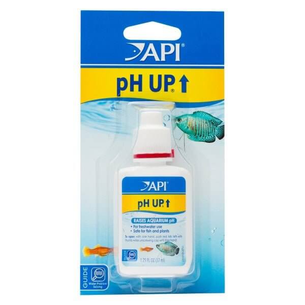 API pH Up aquarium solution to raise pH levels for healthy fish and plants in aquariums.