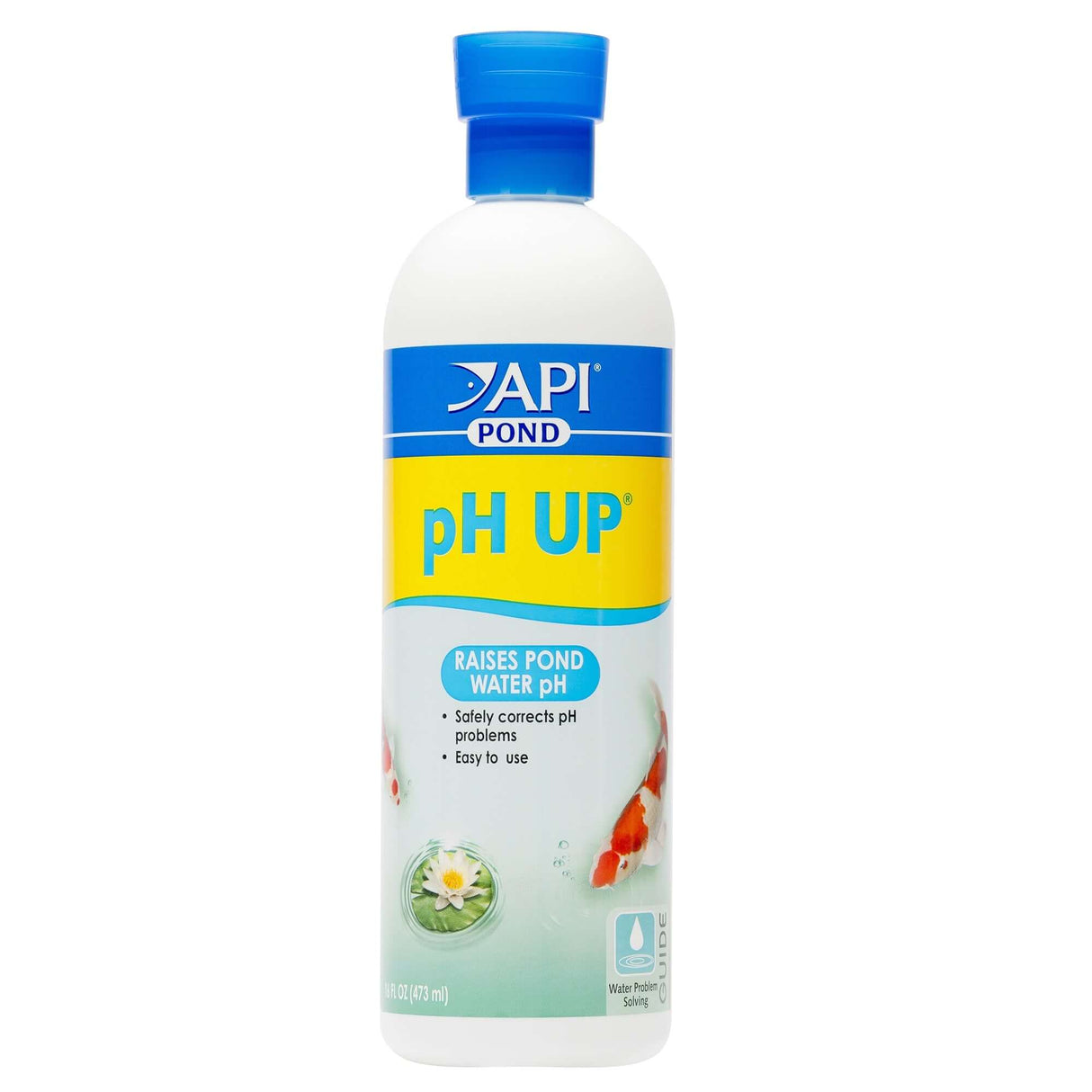 API Pond PH Up 473ml pH adjuster for ponds, corrects pH without harming fish or plants.