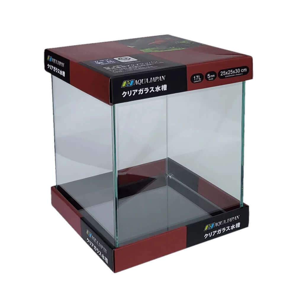 AquaJapan Starfire Aquarium Only, 17L size, made from ultra clear low iron glass, dimensions 25x25x30cm.