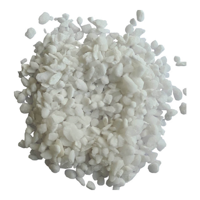 Premium natural snow white aquarium gravel, size 0.5-0.8mm, ideal for enhancing aquarium aesthetics.