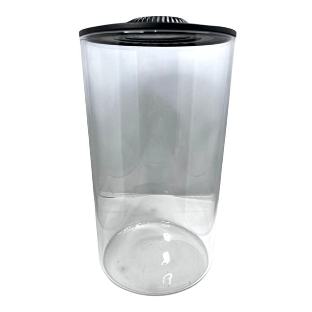 Clear Bio Bowl Terrarium Cylinder with integrated LED light and heat dissipation fan for plant care.