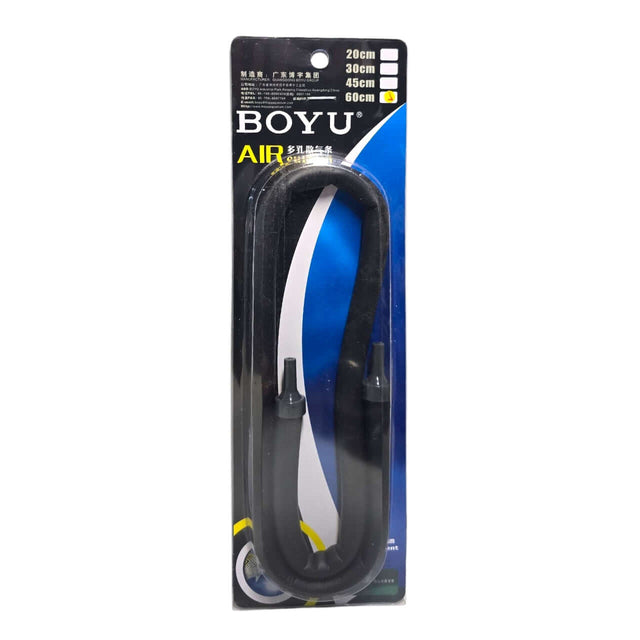 BOYU Black Flexible Air Tube for aquariums, designed for efficient air delivery and oxygen supply to fish tanks.