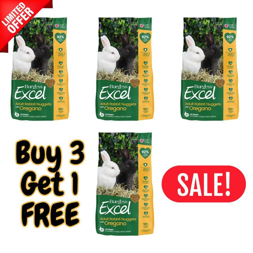 Burgess Excel Adult Rabbit Nuggets with Oregano Value Pack - Buy Online - Jungle Aquatics
