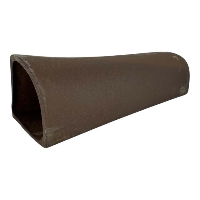 Ceramic Pleco hiding cave aquarium ornament in dark brown, designed for fish shelter and comfort.