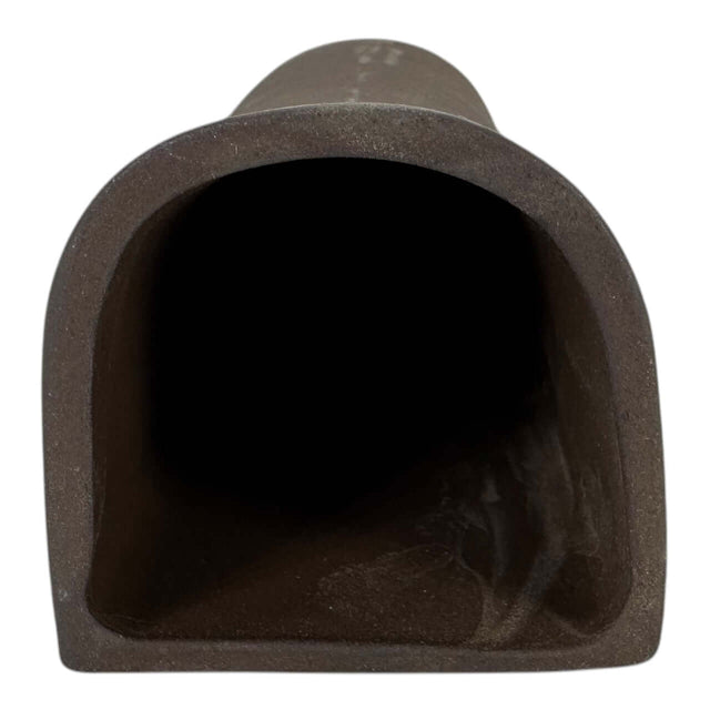 Ceramic pleco hiding cave aquarium ornament, dark-brown tunnel design for fish shelter and comfort.