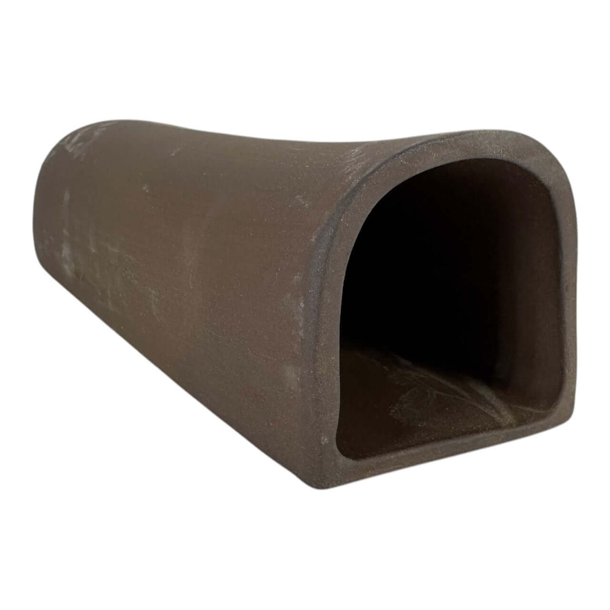 Ceramic Pleco Hiding Cave, aquarium ornament for fish, dark brown tunnel design, perfect shelter for shy aquatic pets.