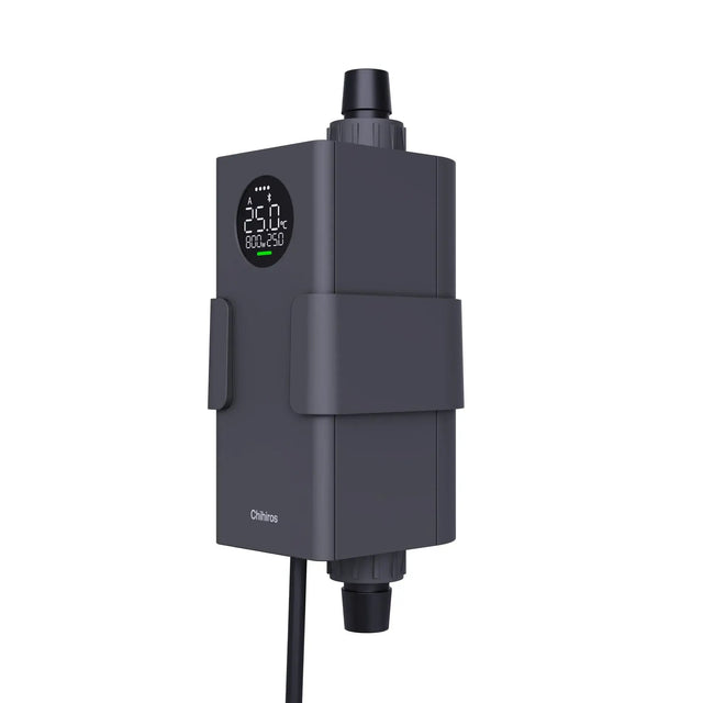 Chihiros Heater Pro 10-1000W for aquariums, featuring digital temperature display and adjustable fittings.