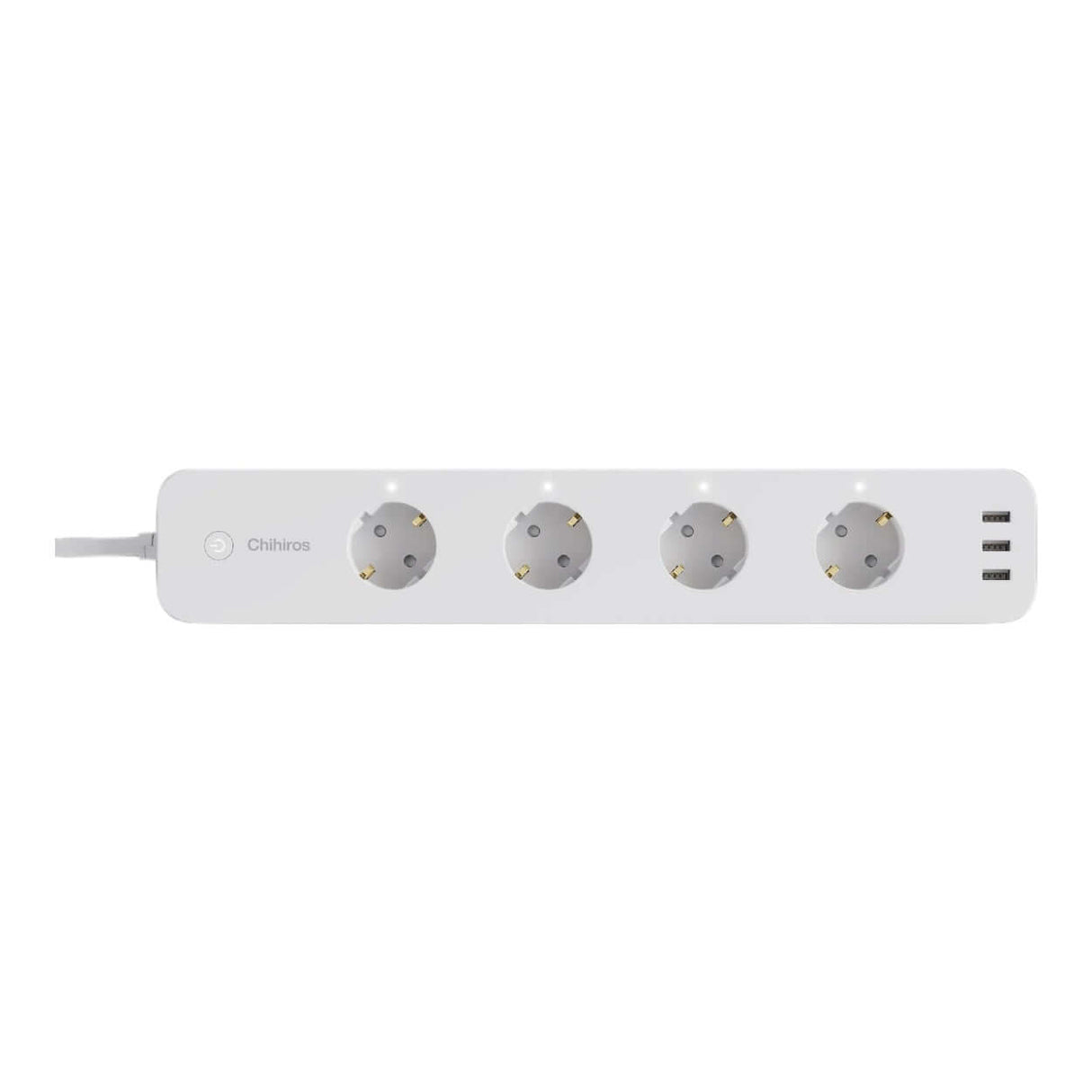 Chihiros Smart Power Strip with four independently controlled outlets and USB ports for smart home management.