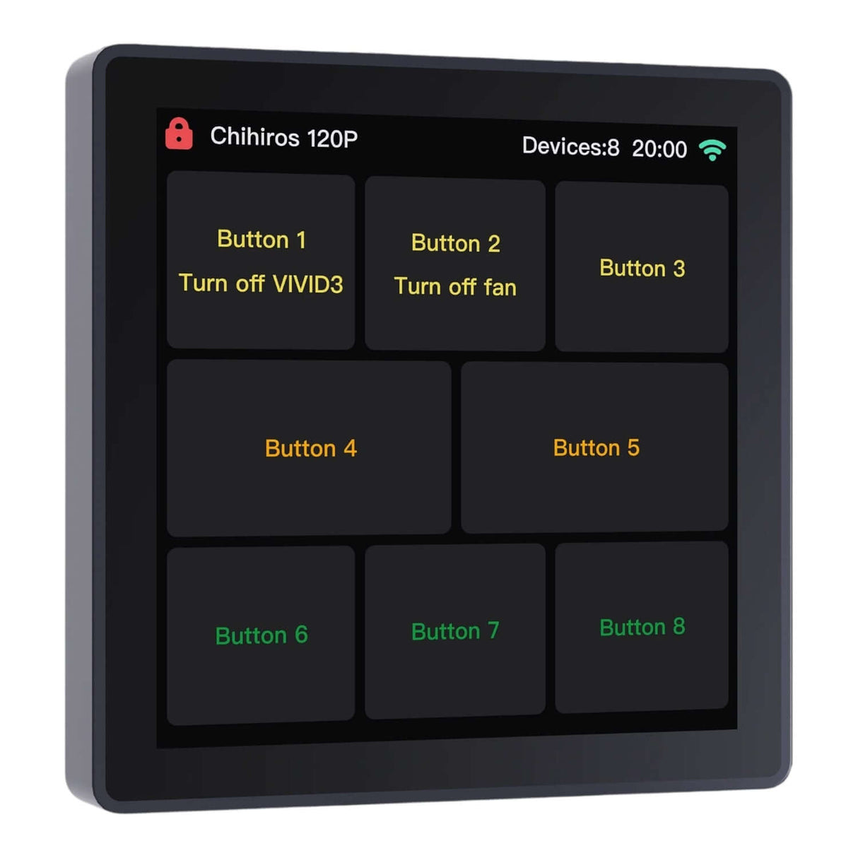 Chihiros WiFi Hub Pro control panel with buttons for device management and settings display.