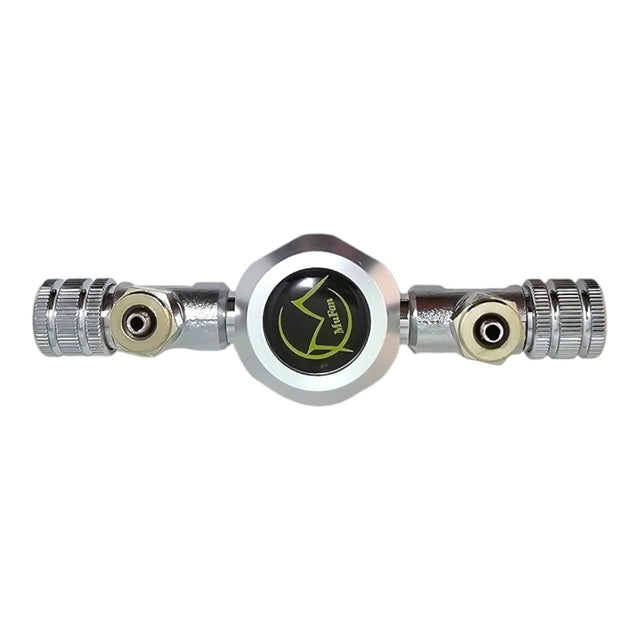 CO2 splitter with dual outlets for aquariums, designed for efficient CO2 distribution to multiple tanks.