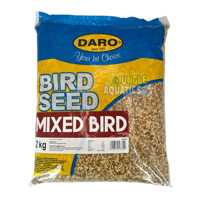 Daro Mixed Bird Seed 2kg, a nutritious blend for wild and domesticated birds.