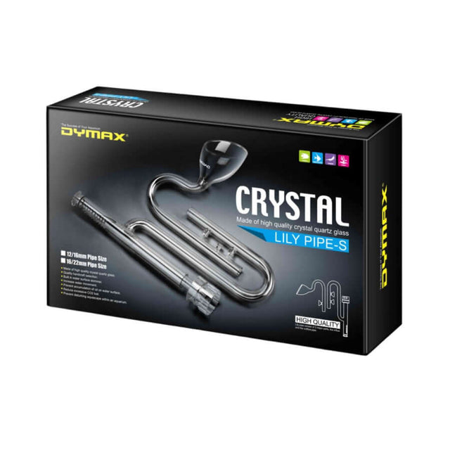 Dymax Crystal Lily Pipe Set with Skimmer, high-quality quartz glass, aquarium inflow and outflow pipes.