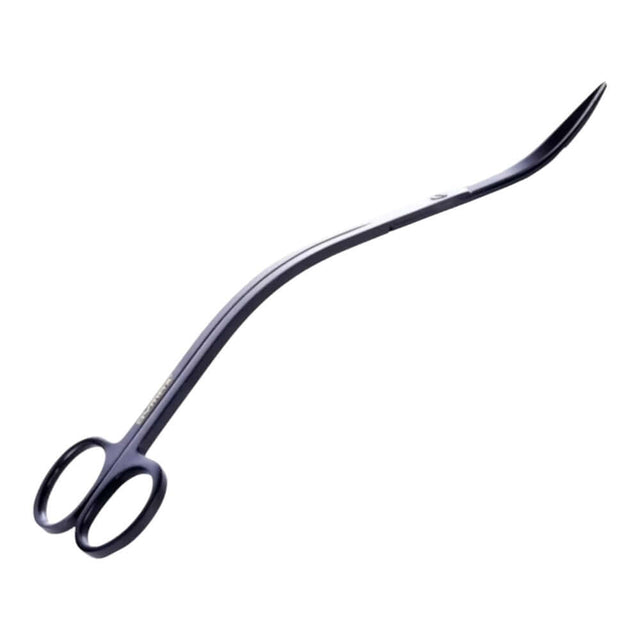 Dymax Double Curve stainless steel water scissors designed for accurate trimming of aquatic plants.