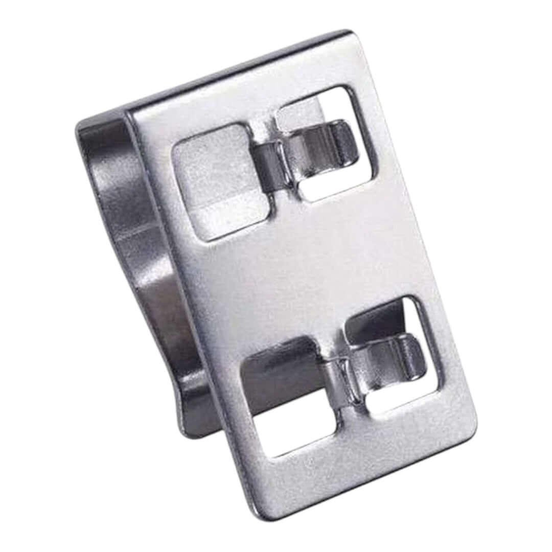 Dymax stainless steel pipe holder clip designed for secure mounting of diffusers and air pipes in aquariums.