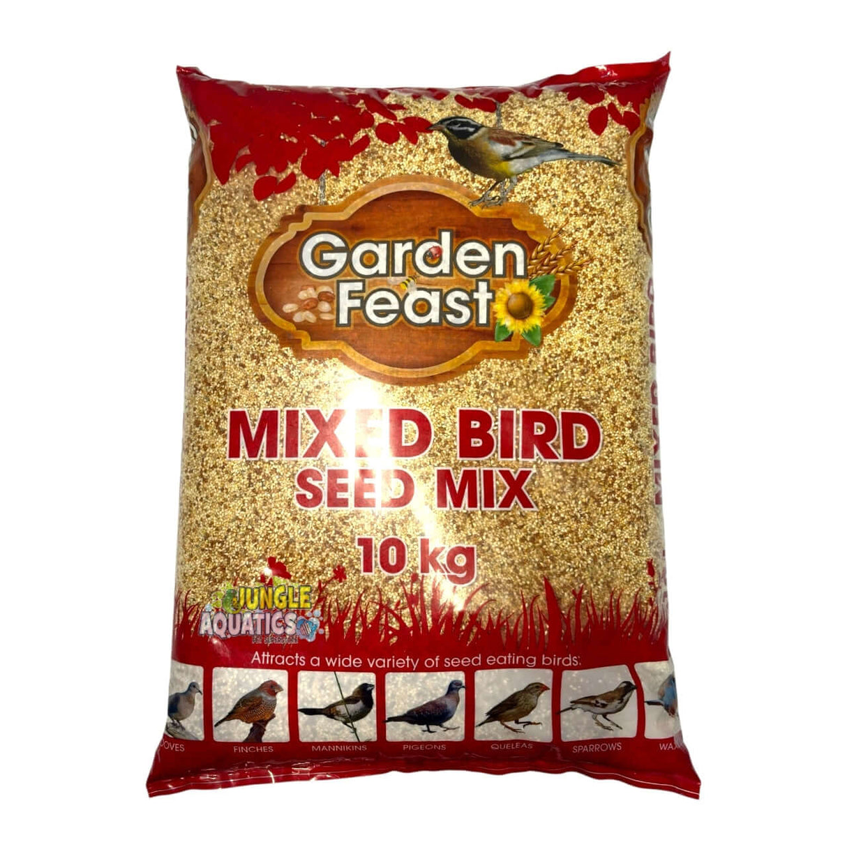 Garden Feast Mixed Bird Mix 10kg bag, premium seed mix for attracting garden birds.