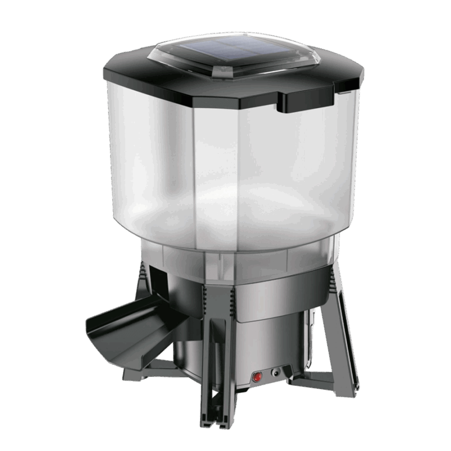 Grech Solar Auto Pond Fish Feeder, automatic fish food dispenser for reliable pond feeding.