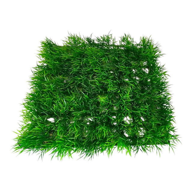 Vibrant green ground cover artificial plant mat, 23x23cm, perfect for home decor and aquariums.