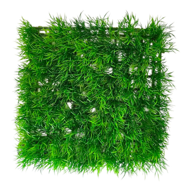 Vibrant green ground cover artificial plant mat, perfect for aquariums and home décor, 23x23cm.