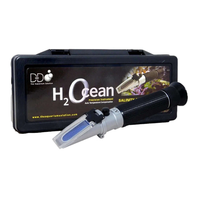 H2Ocean True Seawater Refractometer in a case for accurate salinity measurement in seawater.