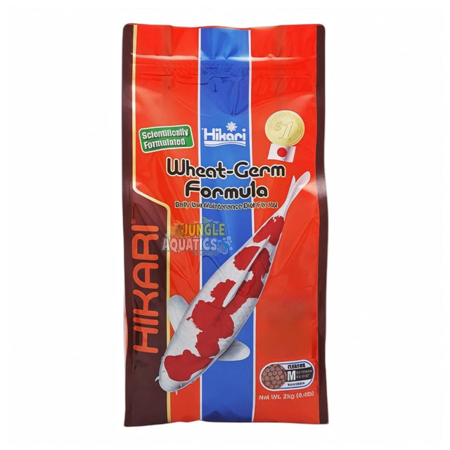 Hikari Wheat-Germ Plus Growth formula packet, ideal high-nutrition diet for koi fish.
