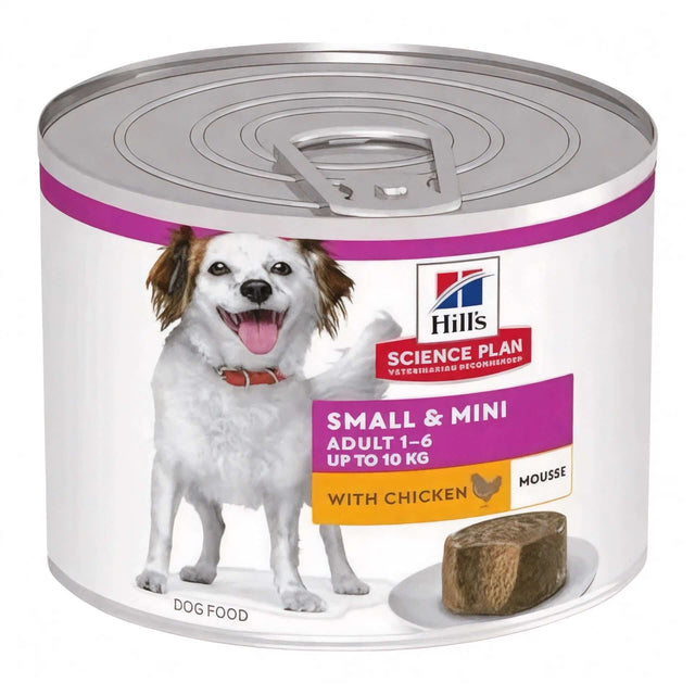 Hill's Science Plan Adult Small & Mini Wet Dog Food Chicken Mousse can for small breed dogs, 200g.