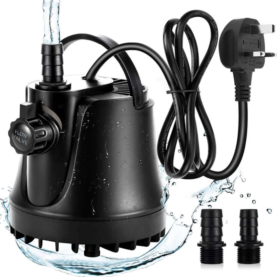 Hygger Bottom Intake Pump for aquariums with flow valve and power cord, suitable for water changes and circulation.