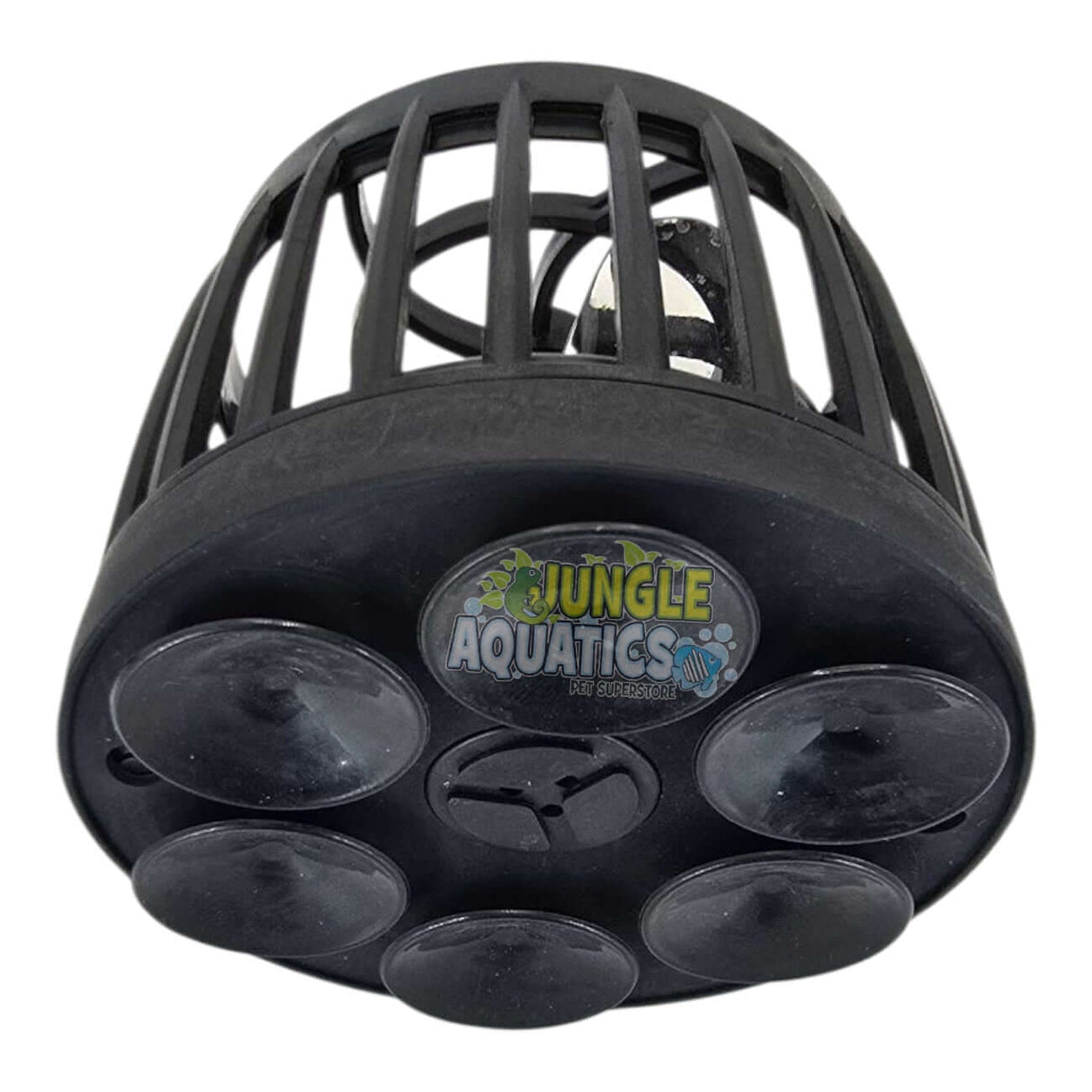 Jecod DMP Wavemaker with motor outside aquarium, designed for smooth water flow in marine and freshwater setups.