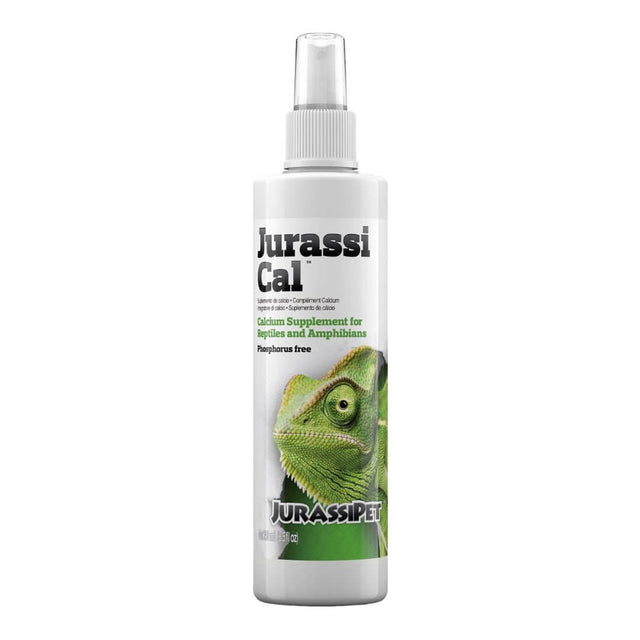 JurassiCal Liquid Calcium Spray Supplement for reptiles and amphibians, phosphorus free, concentrated formula.