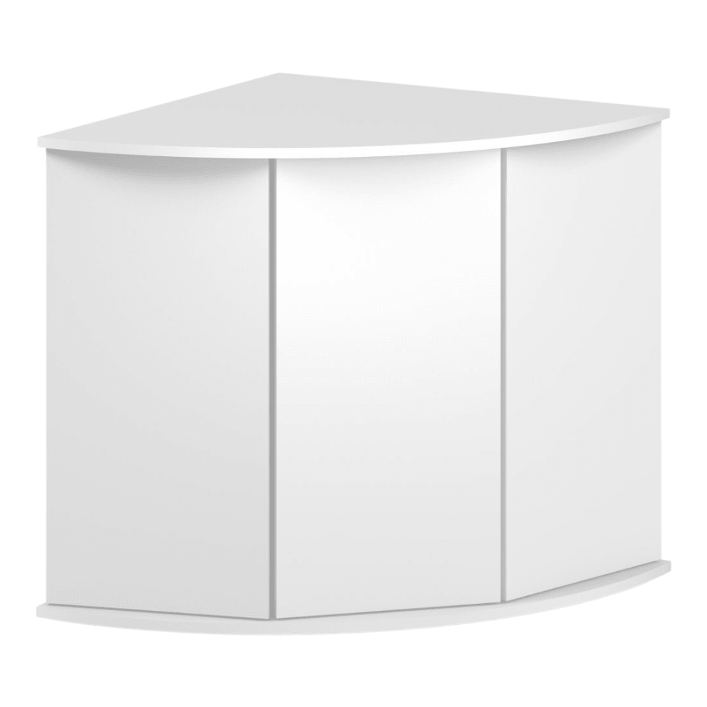 Juwel Trigon Series corner cabinet in white, designed for Trigon 190 and 350 aquariums.