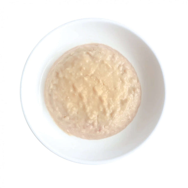 Kit Cat Kitten Tuna Mousse served in a white bowl, grain free and made with natural ingredients for healthy feline nutrition.